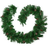 Weihnachtsgirlande KüNstliche Tannengirlande Beeren Deko Innen & AußEn 270 Cm
