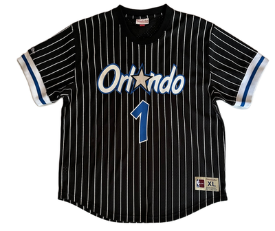 マナミ希少　初期　SNOID　“REEFER MADNESS JKT” Mitchell & Ness Penny Hardaway Orlando Magic 94-95 Black Short