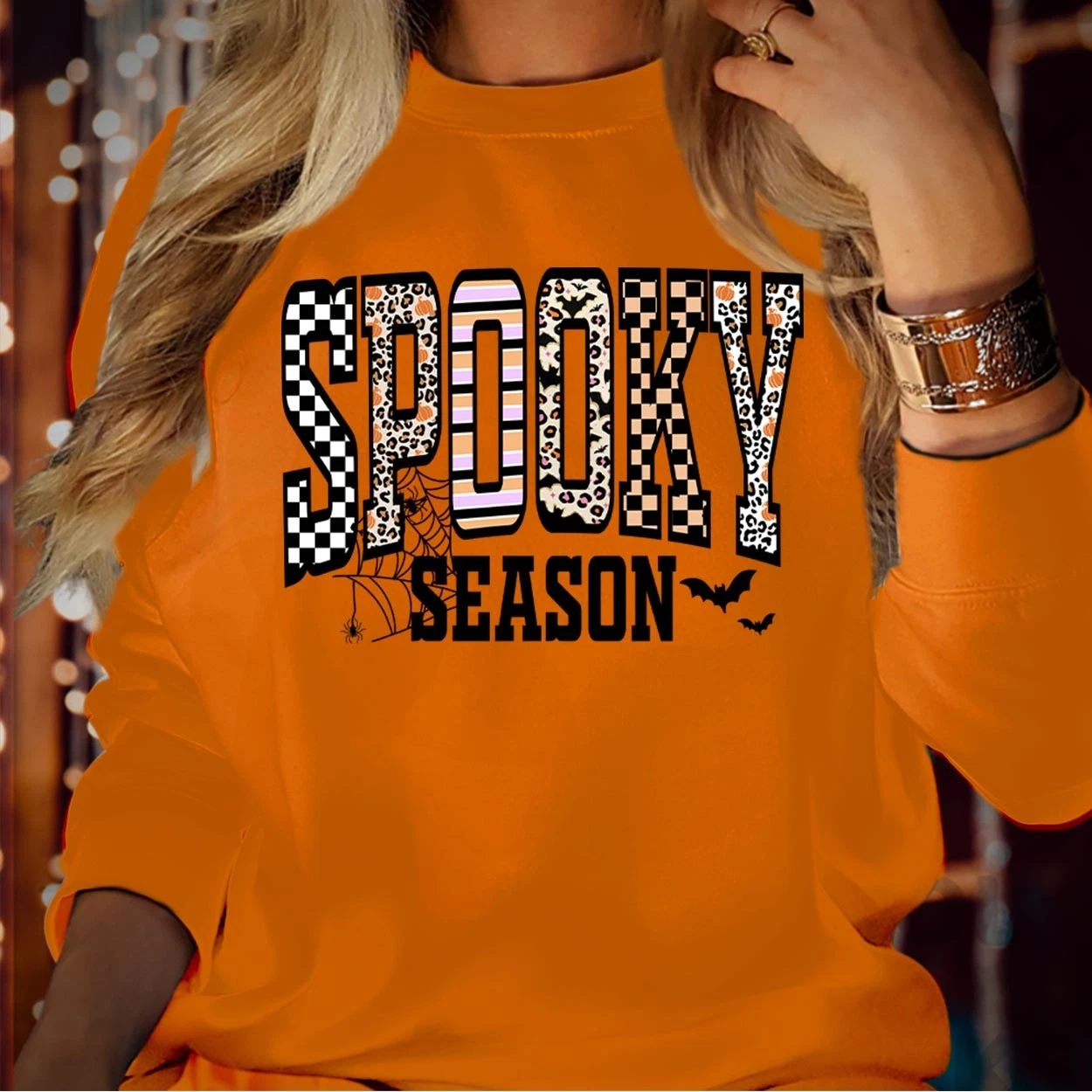 Spooky Season Halloween Sweatshirt Retro Fall Jumper