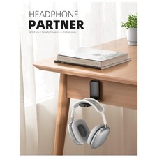 Under Desk Headphone Hanger - 2 Pack Adhesive Hooks