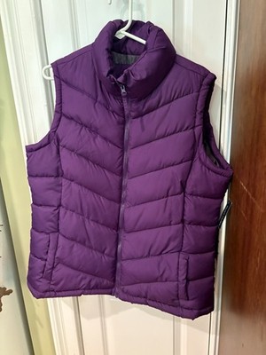 NWT Faded Glory 100% Polyester Puff Vest Women's  Size XL (16-18) SKU WR Purple