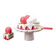 Wooden Birthday Cake Play Set Removable Pieces Birthday Cake Toy for Children