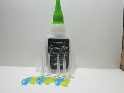 1 TUBE 16 tips GEMIFLEX  GLUE 1oz.