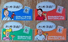 Bob et Bobette série 4 autocollants Fromages Suisses 1987 Willy Vandersteen