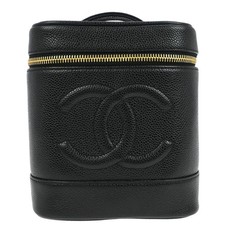 Chanel Vintage Timeless Cosmetic Case Caviar Black Leather Clutche  Pouche Bag