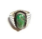 Native American Sterling Silver Ring Green Turquoise Vintage
