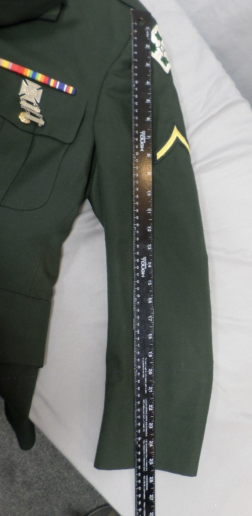 green uniform dress USGI CLASS A ARMY DRESS COAT JACKET W/ 4TH ID PATCH 41R SD-01.09.26