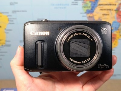 CanonA-1 カメラ Canon PowerShot SX240 12.1MP Digital Camera - Black Fully Working