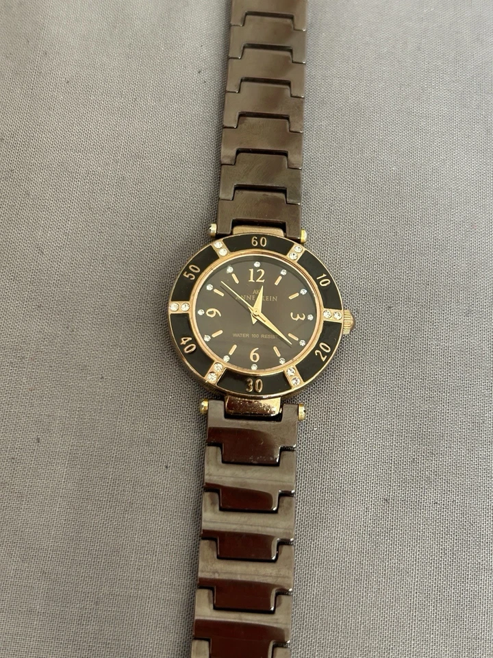 AK Anne Klain Women's Analogue Watch 10/9416 Gold Tone Crystal Ceramic Brown - image 2 of 4