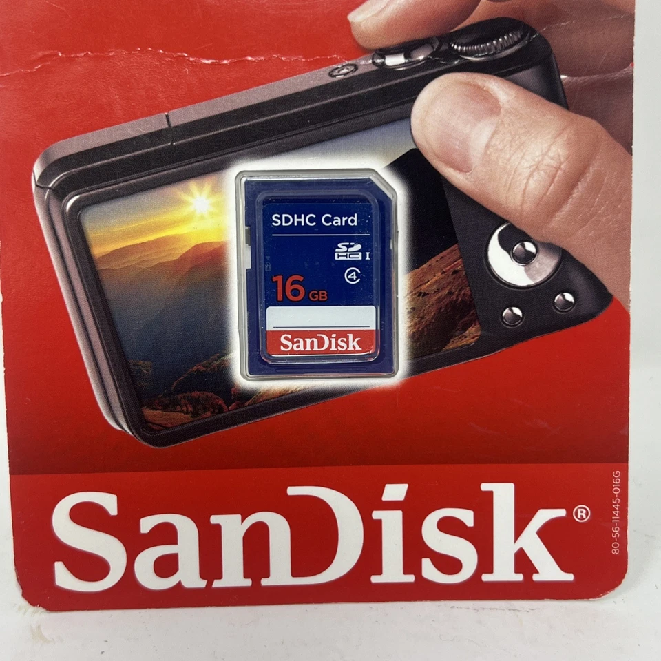 SanDisk 16GB Class 4 SD SDHC Flash Memory Card 16G SDSDB-016G-A46C New - Image 2 of 3