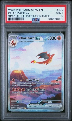 2023 POKEMON MEW EN-151 SPECIAL ILLUSTRATION RARE #199 CHARIZARD EX PSA 9
