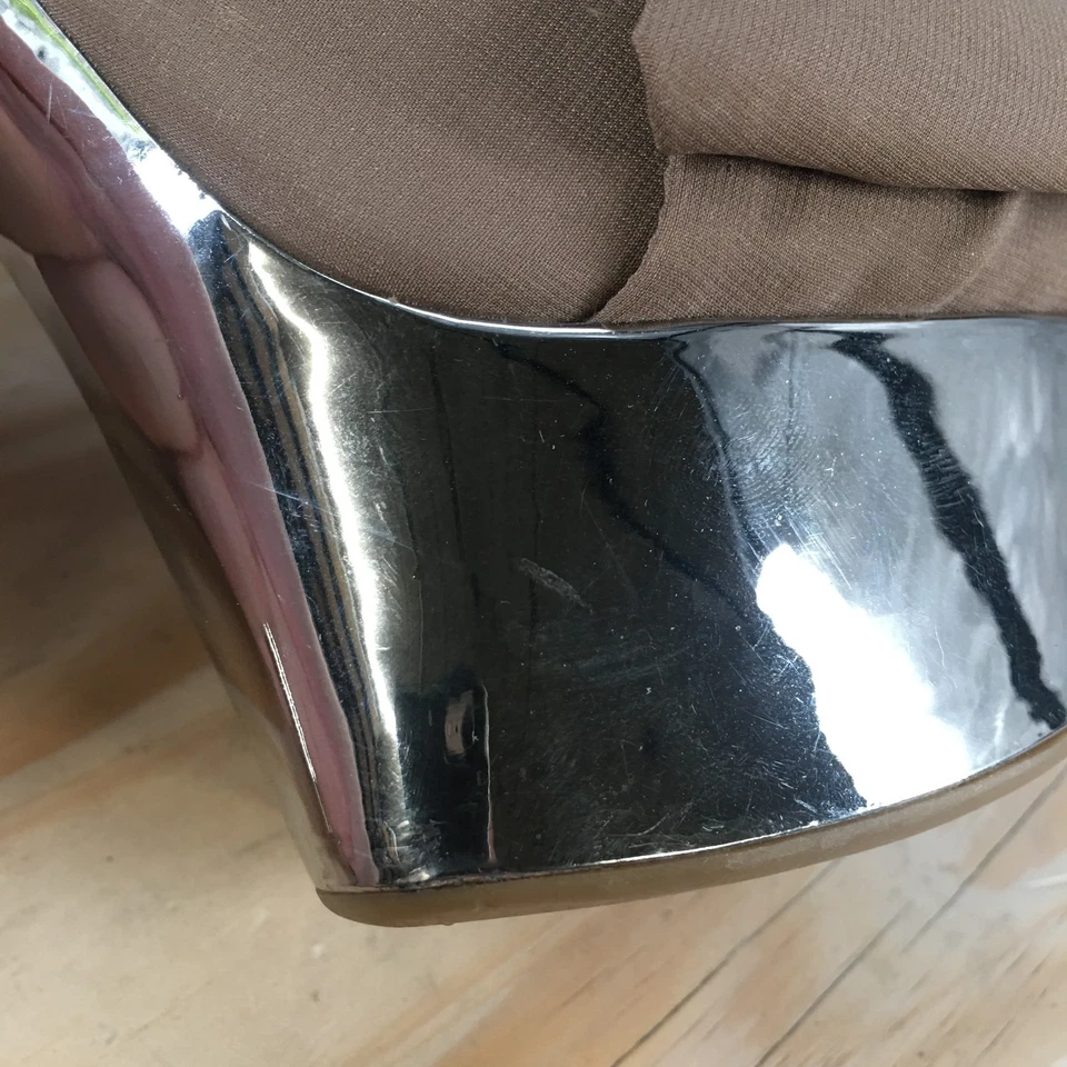 Steve Madden Tacones Mujer 7.5 M Moscú Plataforma Bronceado Punta abierta Informal Stiletto Foto 4 de 4