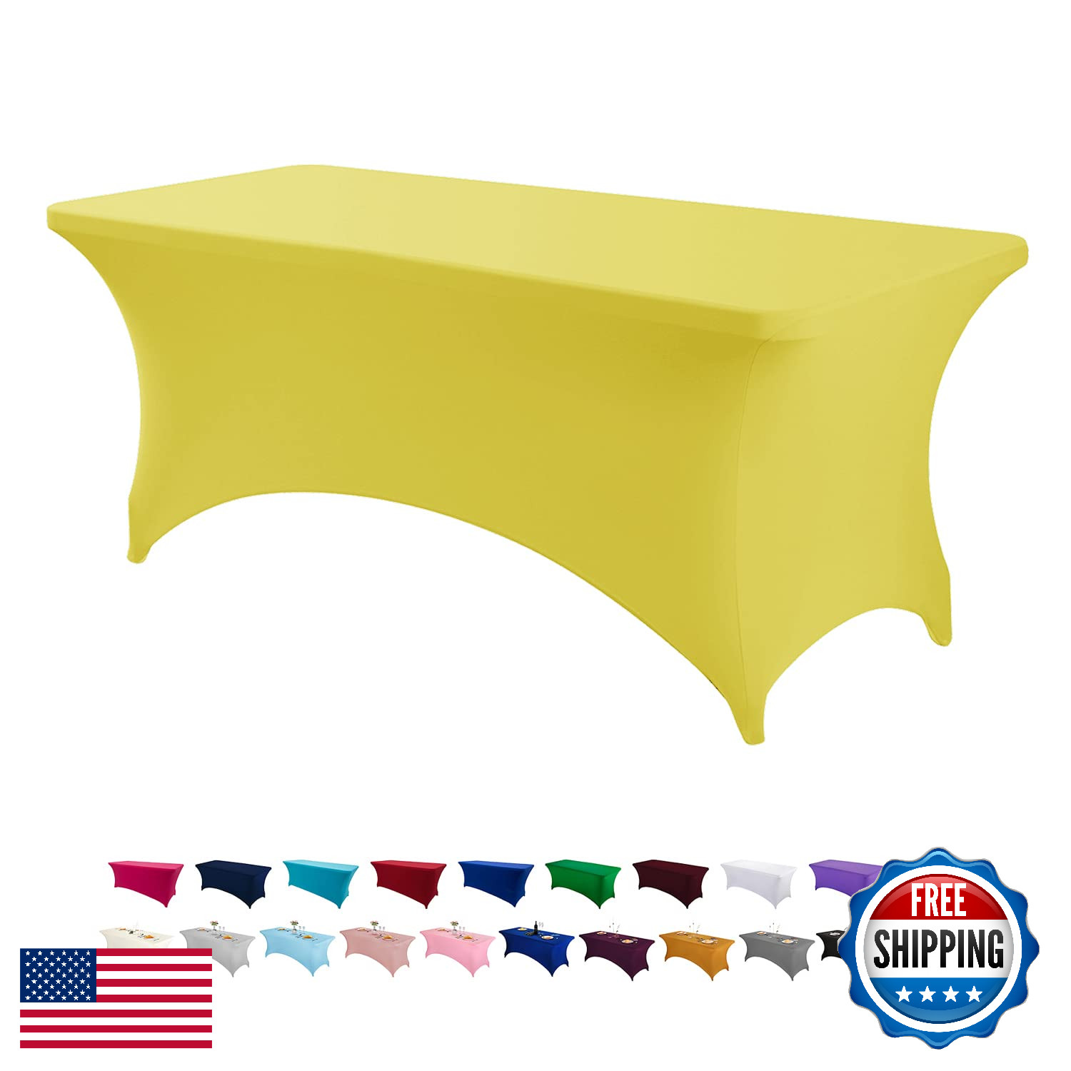 Rectangular Stretch Tablecloth - Yellow