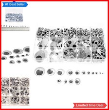 Wiggle Eyes Black Self-Adhesive Plastic Variety Pack 1120 Pieces Assorted Sizes