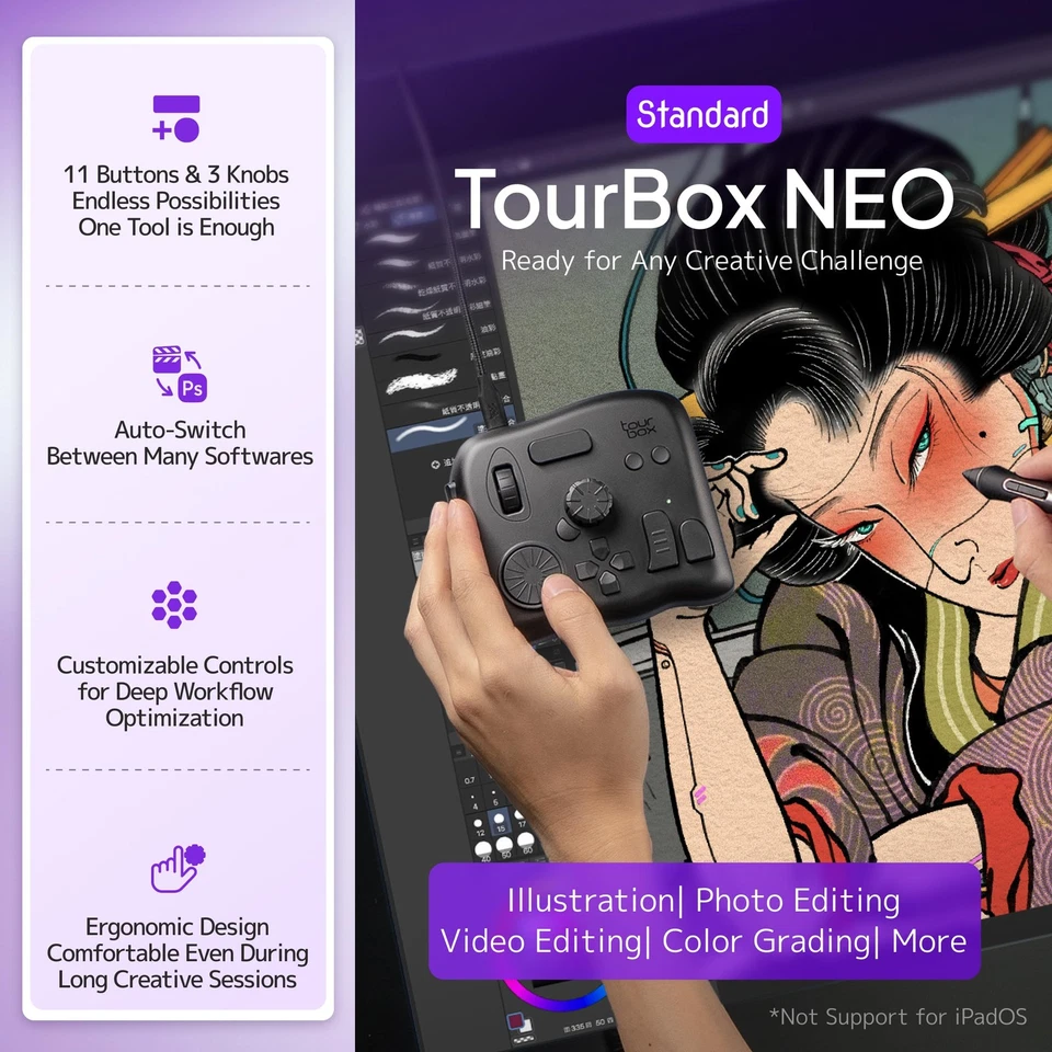 TourBox NEO - Custom Controller for Photo Video Editing, Color Grading, Illus... - Image 2 of 4