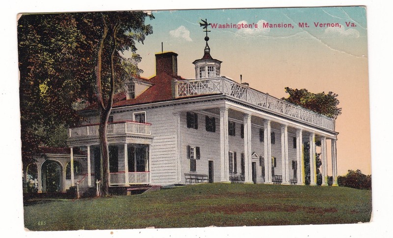 Mt. Vernon, Virginia antique postcard / Washington's Mansion