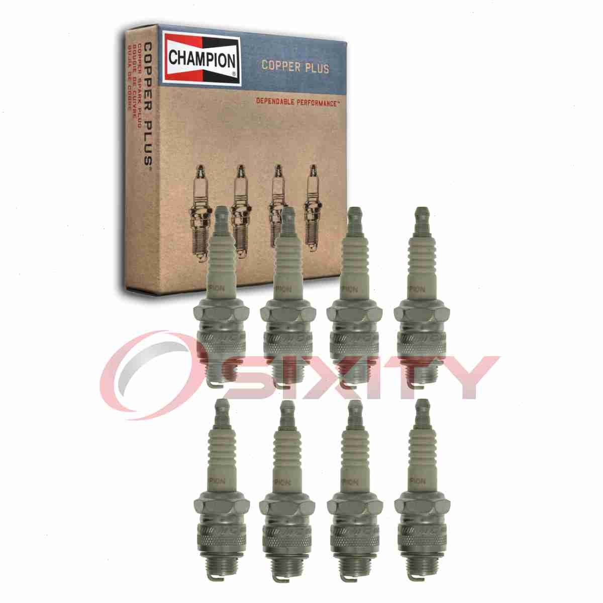 8 pc Champion Copper Plus Spark Plugs for 1974 International MHC1310 5.0L V8 kf