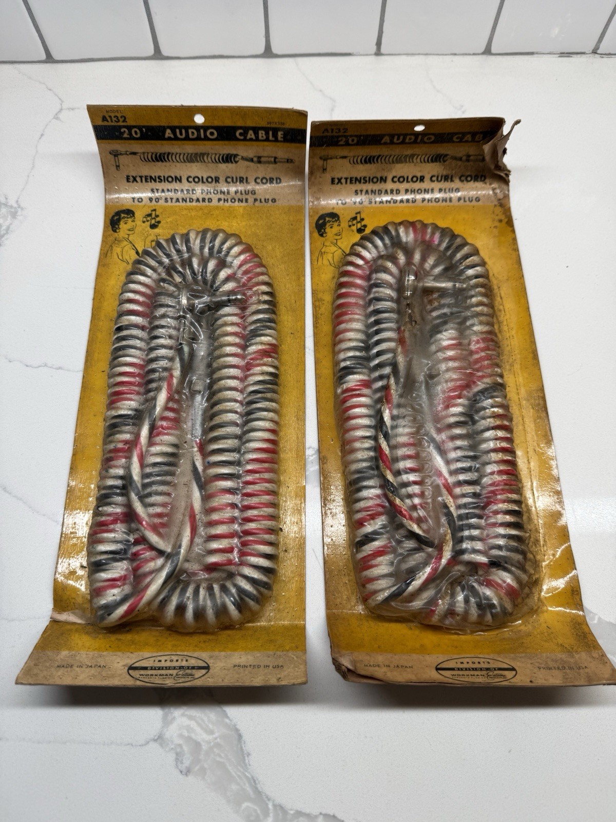 Vintage Workman Electronics A132 - 20&rsquo; Audio Cable, Phone 