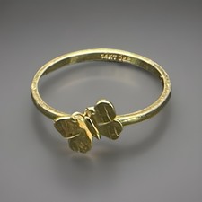 Y/G 14K Butterfly Ring Sz 6.5 1.4g   Solid Gold   Fast Free Shipping