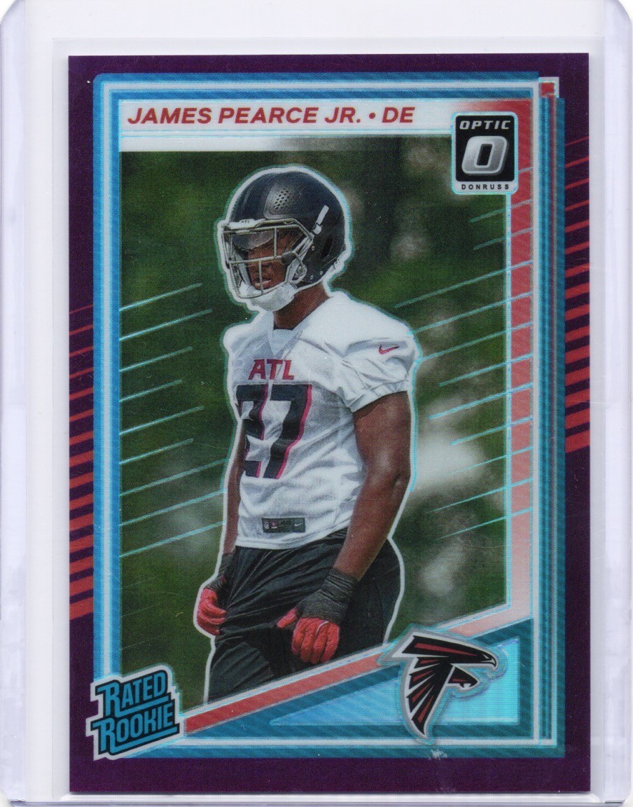 2025 Donruss Optic Preview James Pearce Jr Rated Rookie Purple Prizm 39/50 #363