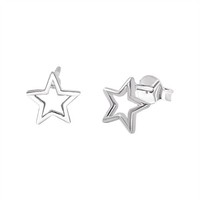 Ohrstecker Kleiner Offener Stern Himmlisch 925 Sterling Silber - Silverly
