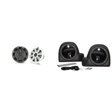 Kicker 6.5" Marine Speakers w/ Lower Fairing Speaker Pod Adaptors For 2014-Up...