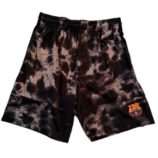 FC Barcelona Shorts Youth Kids SZ S Black Gray Soccer Football Tie Dye