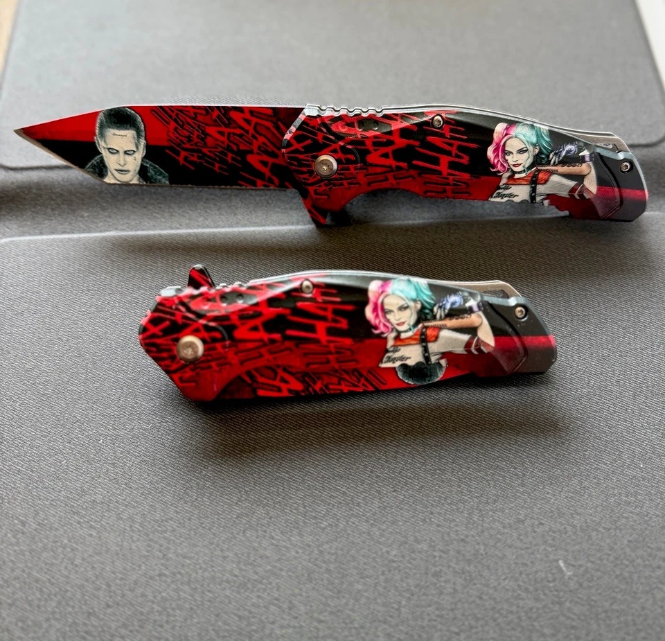 🔥 Harley Quinn 小丑折叠口袋刀战术辅助刀片自杀小队 — 第 2/4 张图片