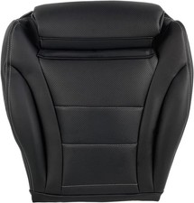 SecosAutoparts Black Front Driver Side Bottom Leather Seat Cover Compatible w...
