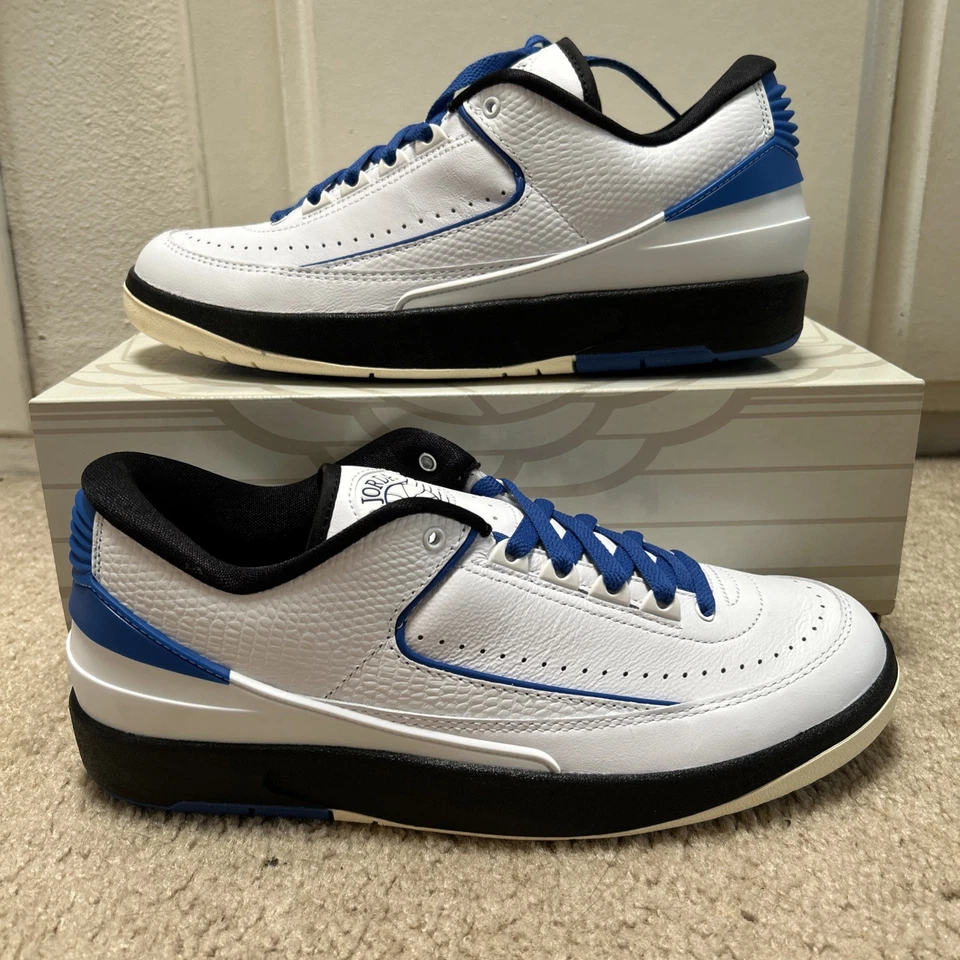 Jordan 2 Retro Bajo Blanco/Varsity Royal-Negro (DX4401 104) 9.5M/11W Foto 3 de 4