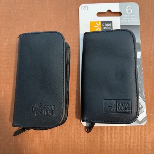 Case Logic DMC2 Memory Card Holders Black 6 Card Zipper Set of 2