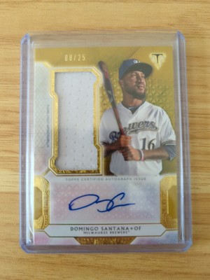 2018 Topps Triple Threads - Auto Single Jumbo Domingo Santana #UAJR-DS Gold /25