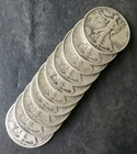 Lot of 10 50c Walking Liberty Silver Half Dollars