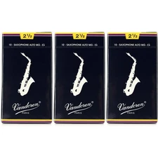 Vandoren Traditional Alto Saxophone Reeds - 2.5 (30-pack)