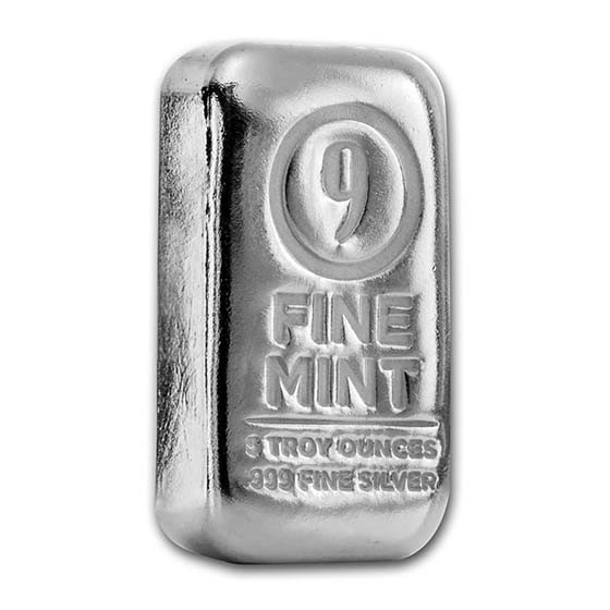 銀塊【9FINE MINT社】銀インゴット5oz/延べ棒/金/銀/メダル/コイン