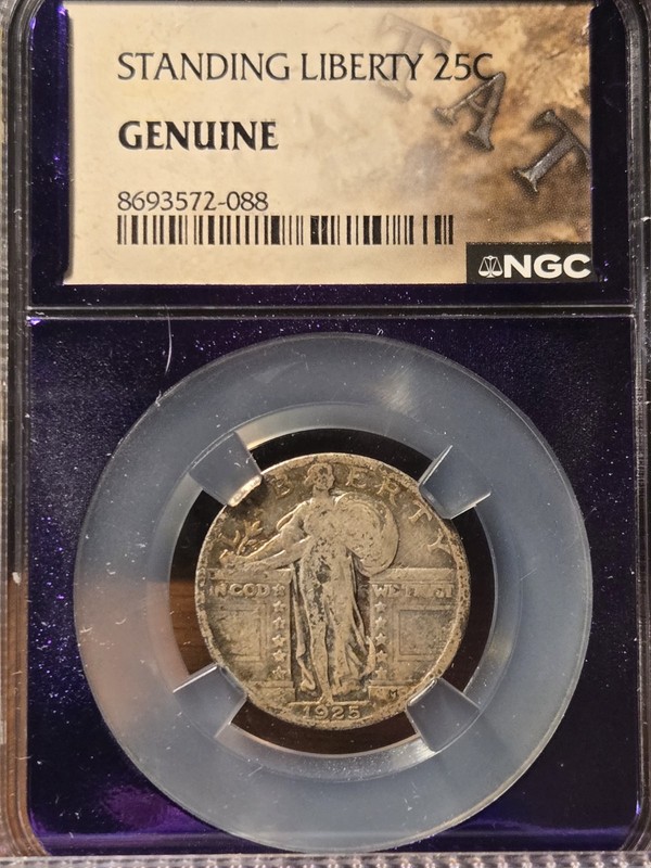 1925 Standing Liberty Silver Quarter F-VF in NGC