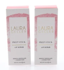 2-Pk / Laura Geller PREP STICK Lip Scrub Lipstick .16oz Exfoliate - New in Box