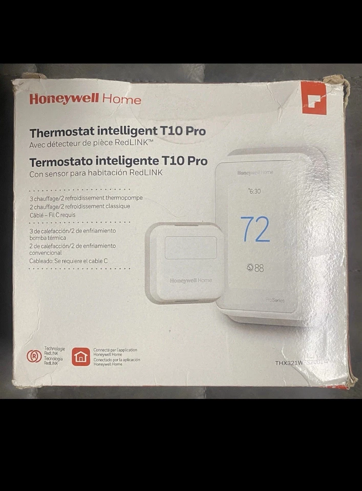 Honeywell T10 Pro Smart Thermostat With Sensor THX321WFS2001W NEW distress box - Image 2 of 4