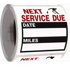 Oil Change Auto Maintenance Service Due Reminder Stickers 100pcs, Black