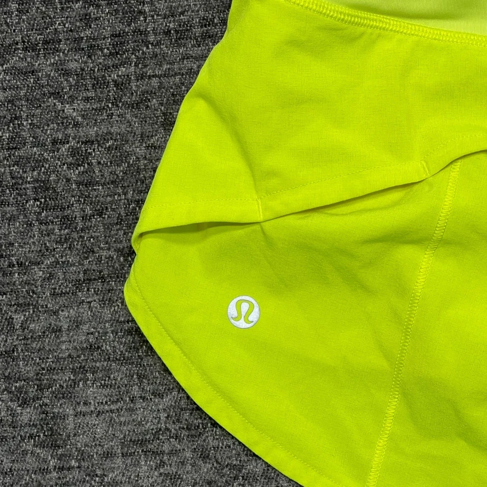 Pantalones Cortos Deportivos Lululemon Speed Up 2.5" Talla 6 Amarillo Neón para Correr Foto 3 de 4