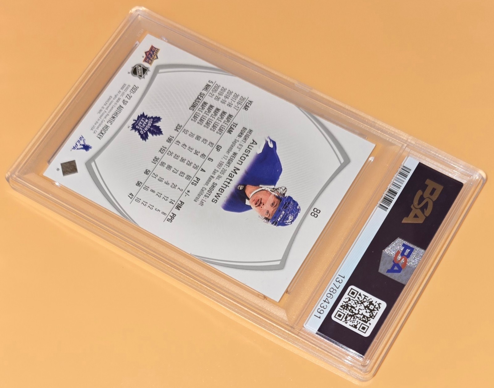 Auston Matthews PSA 10 Low Pop 2021-22 SP Authentic Hockey Toronto Maple Leafs view 13