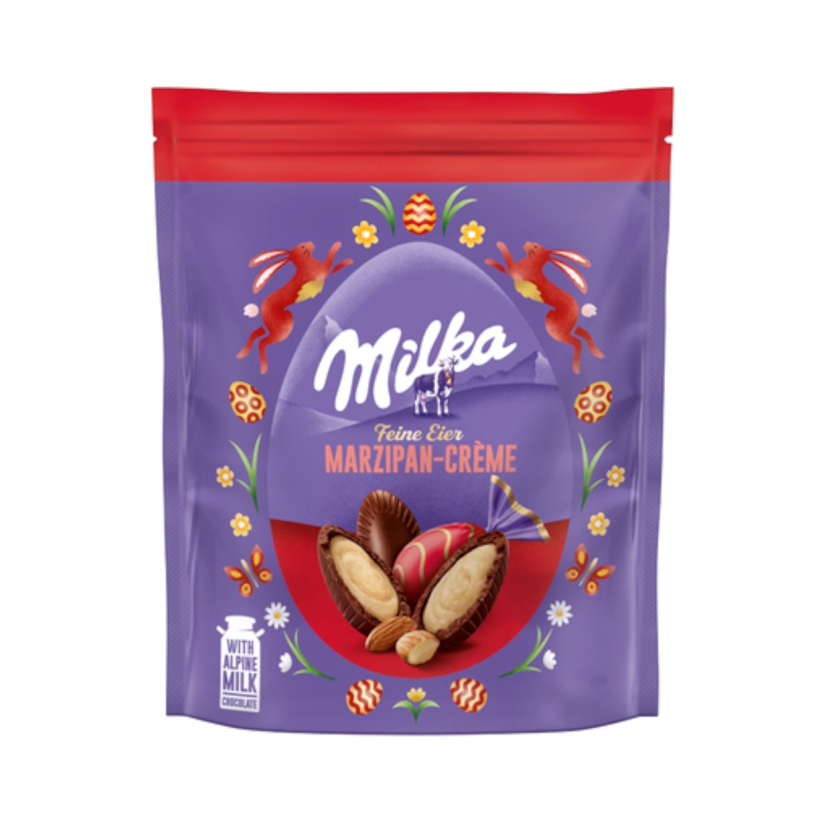 Huevos De Chocolate Milka Alpenmilk Con Crema De Mazapán Paquete 90g