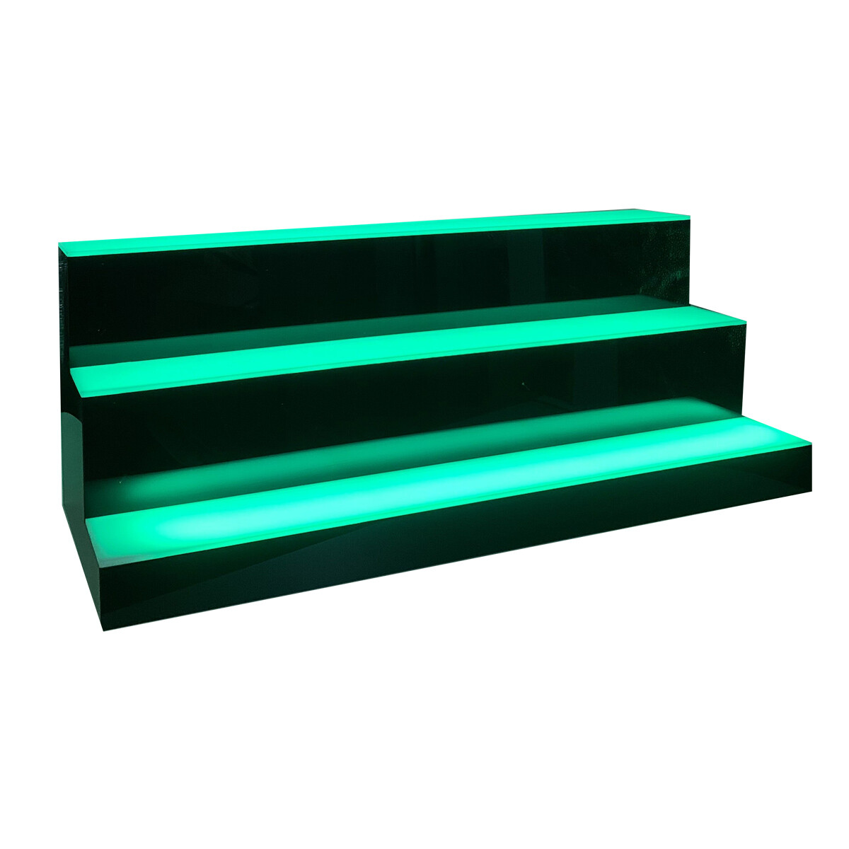 39" 3 Step Tier LED Lighted Shelves Illuminated Liquor Bottle Bar Display Stand