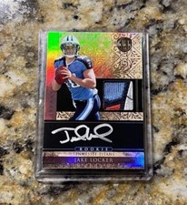 Jake Locker Auto Jersey Logo Patch Jumbo RPA RC Panini Gold /325 Refractor 4 Col
