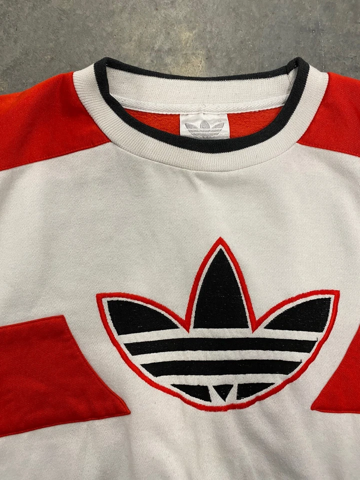 Vintage 80s Adidas Run DMC Style Allover Print Sweatshirt Men’s Sz Medium USA - Image 3 of 4