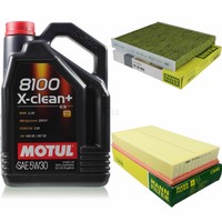 MANN-FILTER Inspektionspaket 5L Motul 8100 X-Clean+ 5W-30 FüR Vw Passat Variant