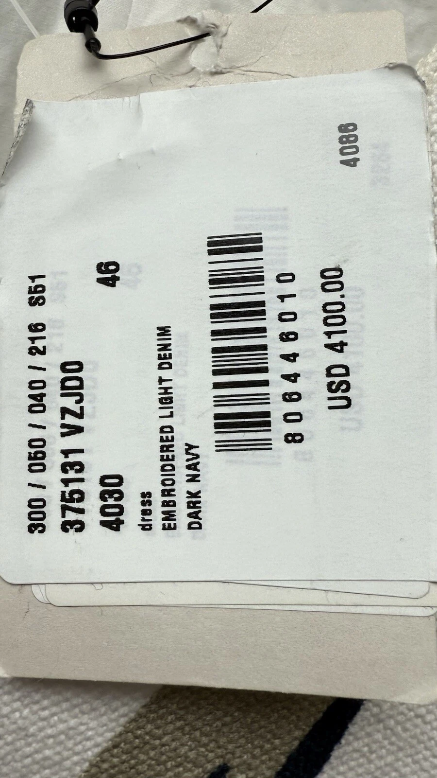 Abito midi Bottega Veneta arancione blu navy bianco lino senza maniche scollo a V 44 46 nuovo con etichette