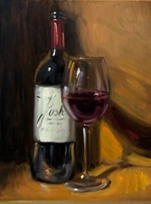 Josh Wine By NOAH VERRIER Still life oil painting, Signed print