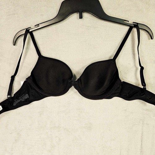 Auden Everyday Lightly Lined Demi T-Shirt Bra Women 32B Black - Picture 4 of 8
