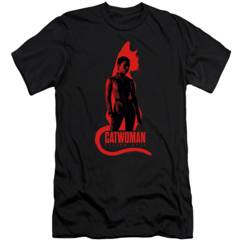 The Batman (2022) Selina Kyle Cat Silhouette - Men's Slim Fit T-Shirt - Foto 1 di 2